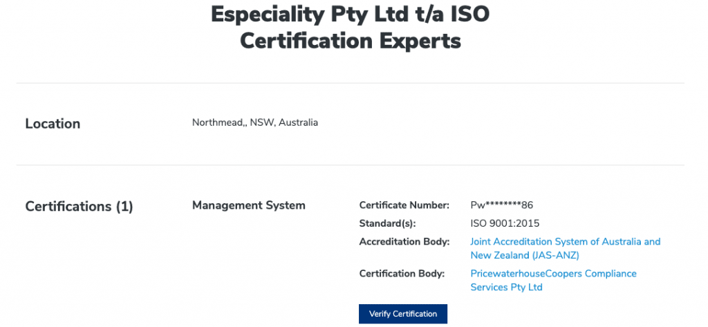 Image – IAF CertSearch 2nd How to check if an ISO Certificate is valid