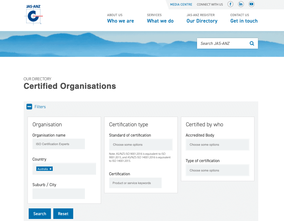 Image – JAS-ANZ 1st How to check ISO Certified Organisations on JAS ANZ 1